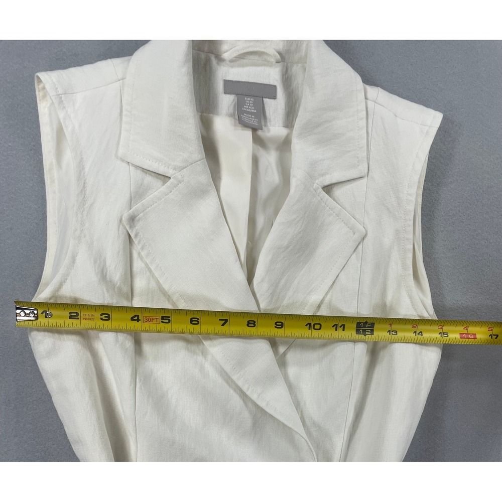 H&M Blazer Dress Womens Linen Blend Slim Fit White XS - Picture 5 of 9